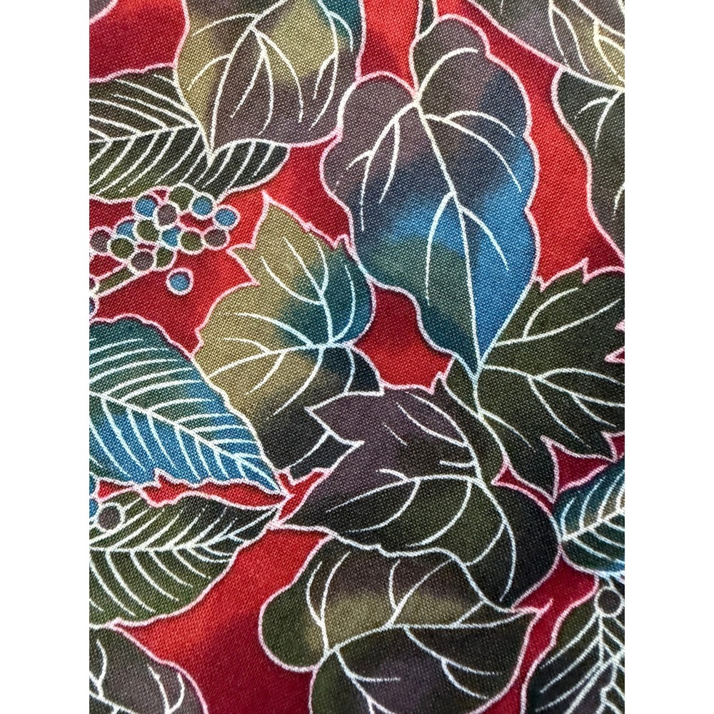Hoffman International Fabric Wood Block 44x18 Red Leaf Cotton